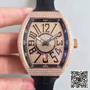 Đồng Hồ Franck Muller Super Fake V45 Full Gold Diamond