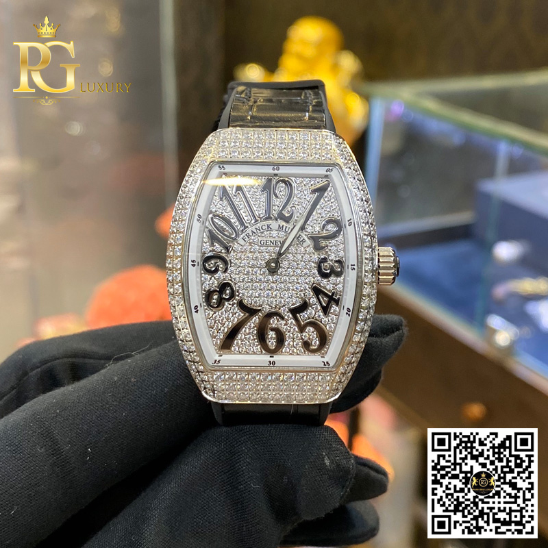 Đồng hồ Franck Muller Geneve V32 SC AT F0 nữ trắng đính kim cương